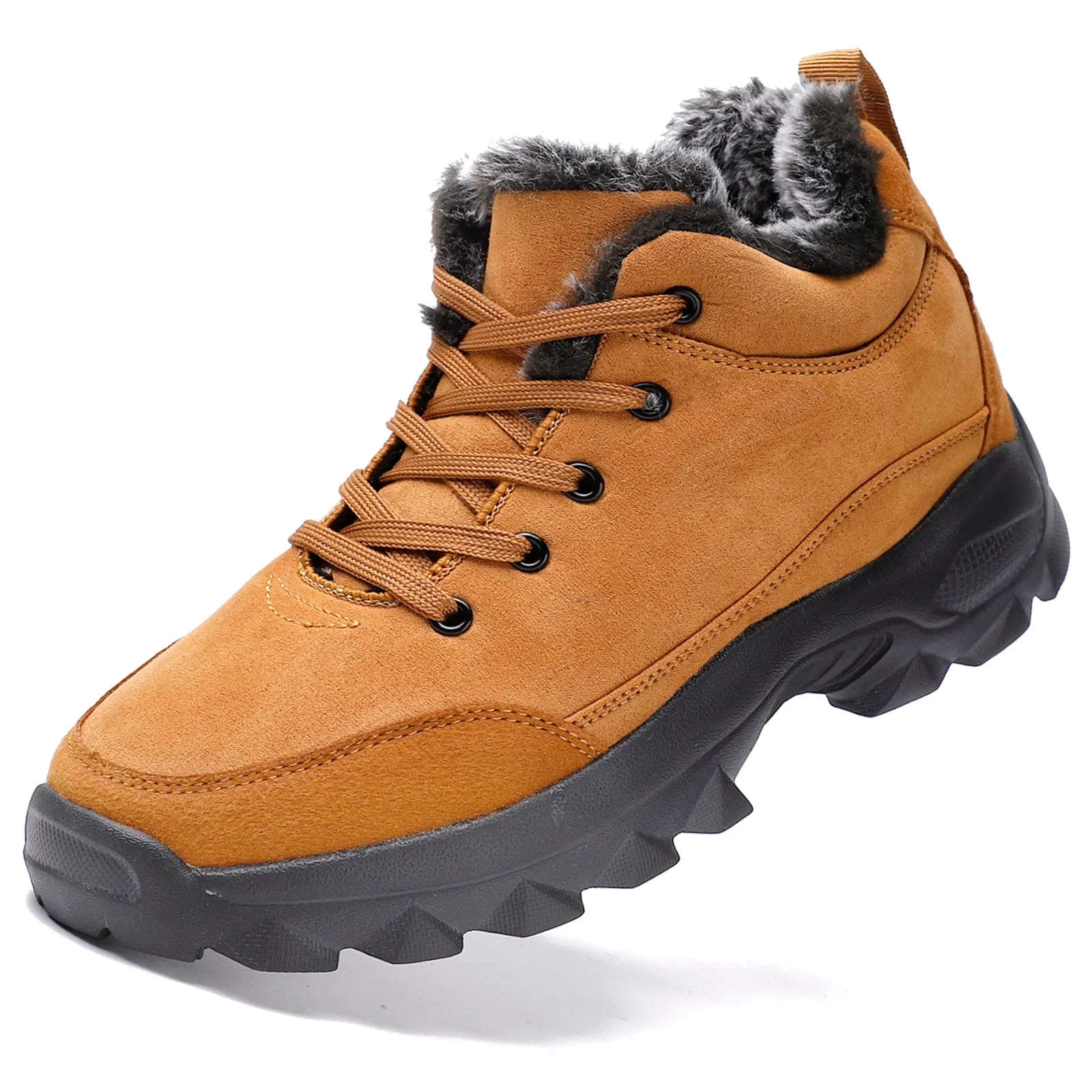 Men’s Winter Snow Boots – Warm Fur Lined Anti-Slip Outdoor Ankle Boots