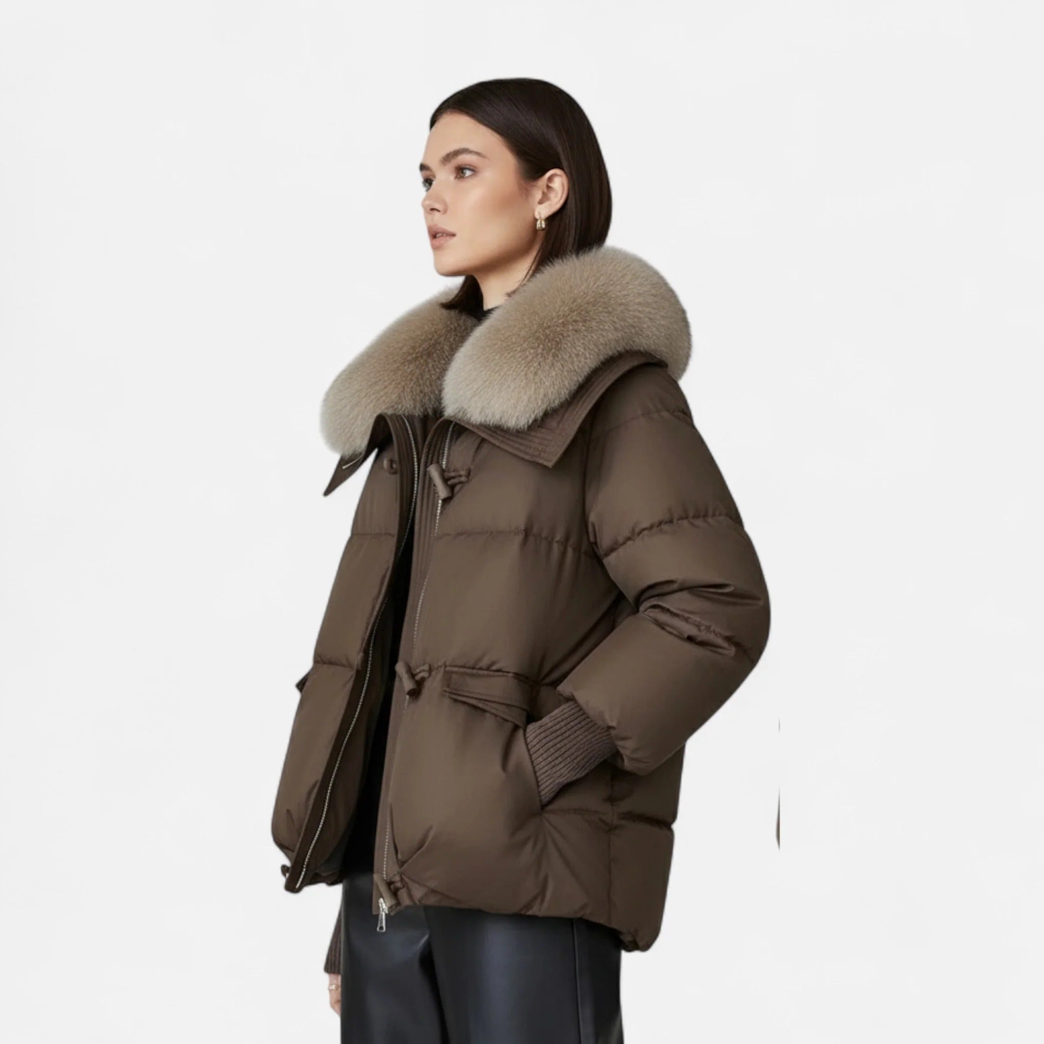 Women’s Luxury Fur-Collar Winter Puffer Coat